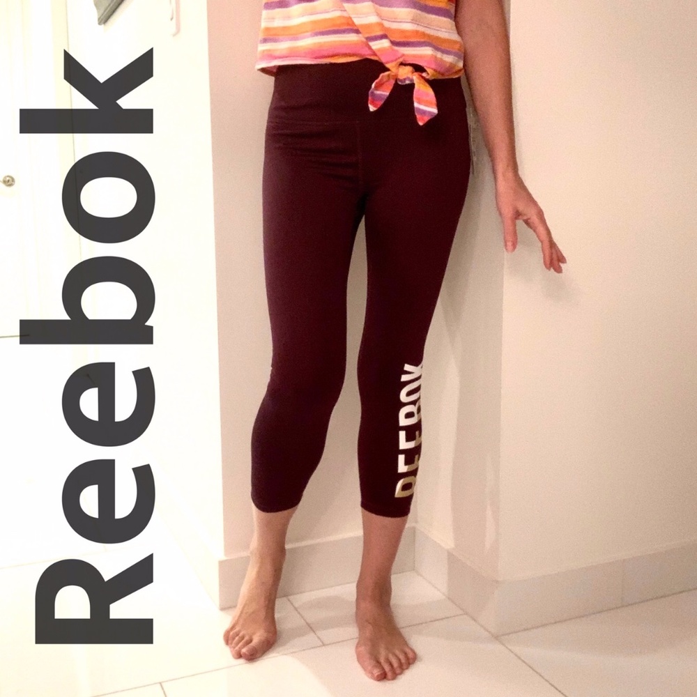 REEBOK HIGH RISE PRINTED LEGGINGS SKINNY CAPRI